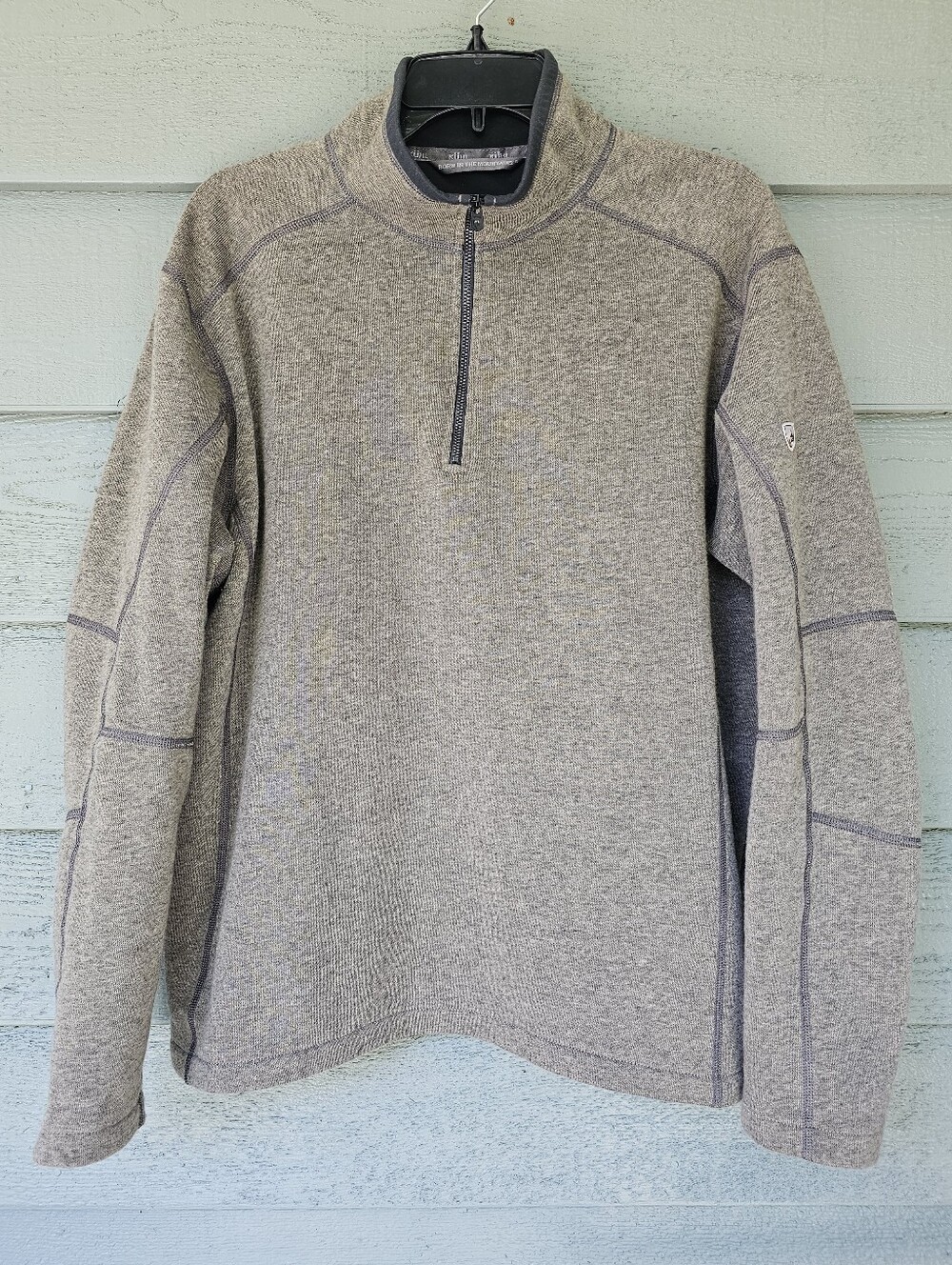 Kuhl Revel 1/4-Zip Oatmeal Brown Fleece Pullover Sweater Men's Size X-Large
